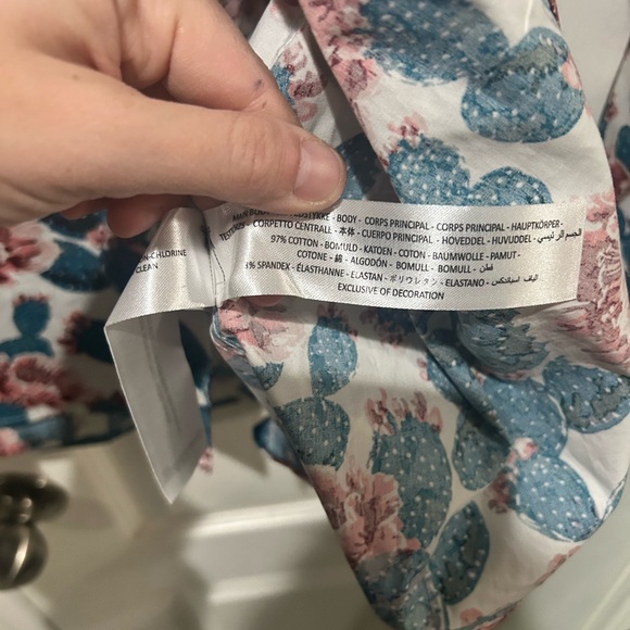 Ariat Women Kirby Long Sleeve Sz L Stretch Button Shirt Hibiscus Cactus Western - Picture 4 of 5